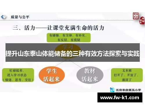 提升山东泰山体能储备的三种有效方法探索与实践 提升山东泰山体能储备的三种有效方法探索与实践